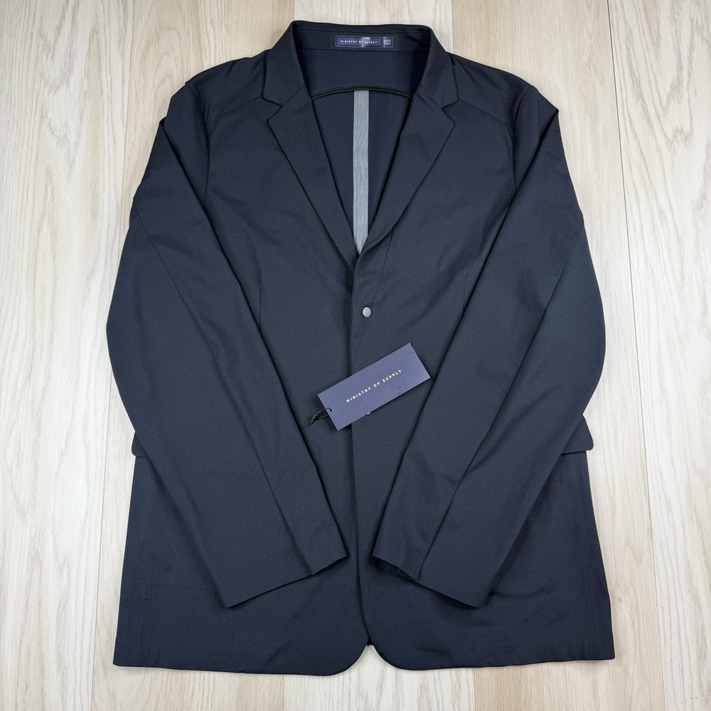 Ministry of Supply Aviator Jacket Navy Blue Blazer Tech Performance Mens XL NWT